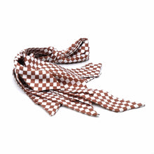 Accessoire - Cravate en satin - Plusieurs couleurs disponibles Accessoire Signé L Marron et blanc Satiné