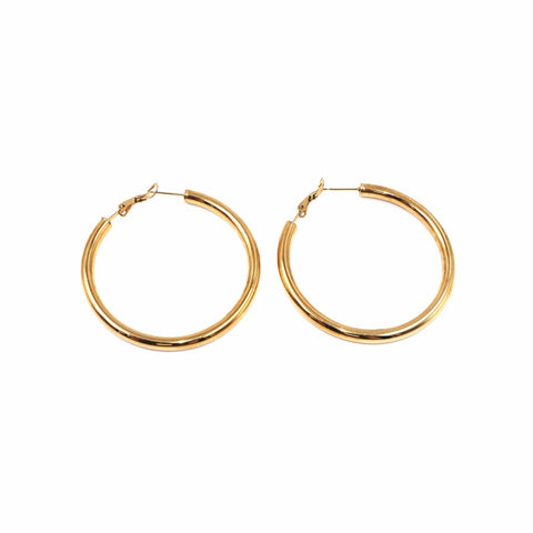 Boucles d'oreilles Créola taille petite (2 couleurs) Boucles d'oreilles Signé L Or acier inoxydable