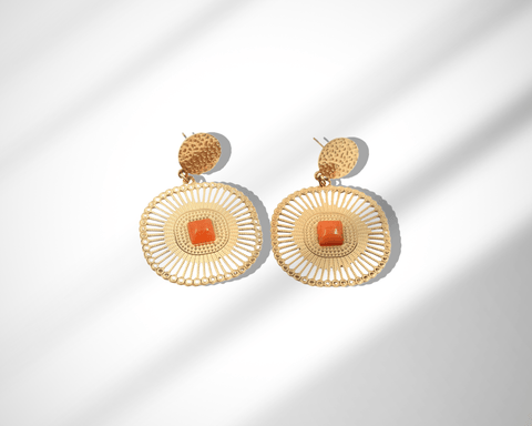 Boucles d'oreilles Solare disponibles en plusieurs couleurs Boucles d'oreilles Signé L Or orange acier inoxydable