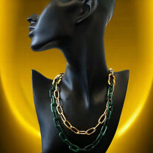 Collier à chaînes Verde Collier Signé L Or vert acier inoxydable