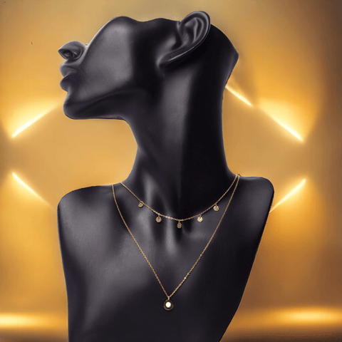 Collier Sunshine Collier Signé L Or blanc acier inoxydable