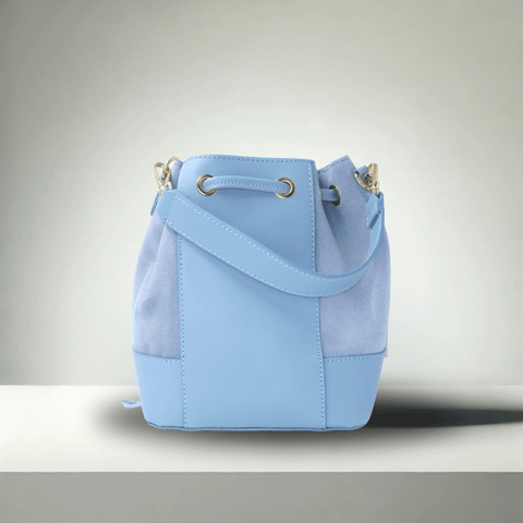 Sac seau Salomé - Bleu Clair Sac à main Signé L Bleu Cuir italien