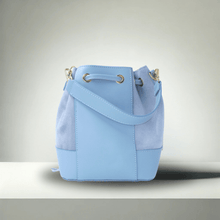 Sac seau Salomé - Bleu Clair Sac à main Signé L Bleu Cuir italien