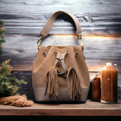 Sac seau Salomé - Mocha mousse Sac à main Signé L Mocha mousse Cuir italien