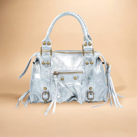 Sac à main Vintage - Gris métallique Sac Signé L