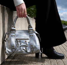Sac à main Vintage - Gris métallique Sac Signé L